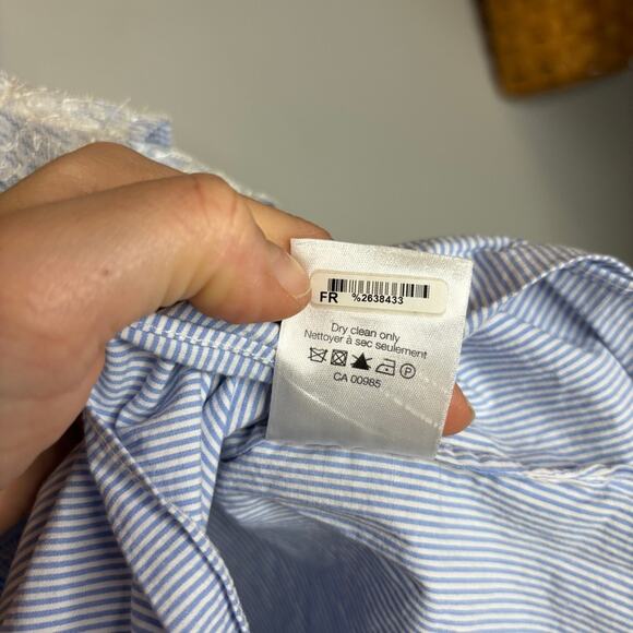 Veronica Beard Isla Ruffle One-Shoulder Stripe Blouse - Picture 7 of 9